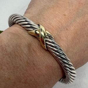 Authentic David Yurman Sterling and 14k SMALL SIZE bracelet